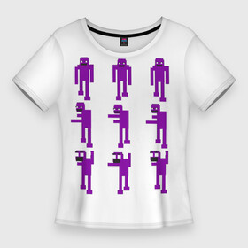 Женская футболка 3D Slim с принтом Five Nights At Freddy s purple guy ,  |  | five nights at freddys | fnaf | freddy | horror | purple guy | william affton | william afton | фиолетовый человек | фнаф
