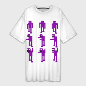 Платье-футболка 3D с принтом Five Nights At Freddy s purple guy ,  |  | Тематика изображения на принте: five nights at freddys | fnaf | freddy | horror | purple guy | william affton | william afton | фиолетовый человек | фнаф