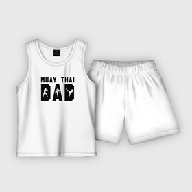Детская пижама с шортами хлопок с принтом Муай Тай папа ,  |  | Тематика изображения на принте: muay thai | боевые искусства | боксер | кикбоксинг | муай тай | муайтай | спорт | тайский бокс | тайский боксер