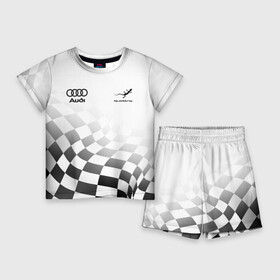 Детский костюм с шортами 3D с принтом Audi Quattro, Ауди Кватро, Финишный флаг ,  |  | audi | auto | quattro | авто | автомобиль | ауди | кватро | куатро | марка | машина