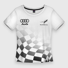 Женская футболка 3D Slim с принтом Audi Quattro, Ауди Кватро, Финишный флаг ,  |  | audi | auto | quattro | авто | автомобиль | ауди | кватро | куатро | марка | машина