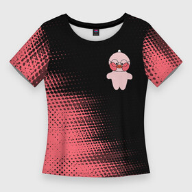 Женская футболка 3D Slim с принтом LALAFANFAN  РОЗОВАЯ  Абстракция ,  |  | duck | fanfan | lala | lalafanfan | игрушка | корейская | лала | лалафанфан | малыш | милота | мягкая | плюшевая | полутона | розовая | утенок | утка | уточка | фанфан