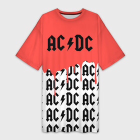 Платье-футболка 3D с принтом ac dc rock ,  |  | ac dc | acdc | back in black | bon scott | columbia | epic | hard rock | hells bells | highway to hell | live | metallica | rock | shoot to thrill | thunderstruck | you shook me all night long