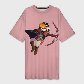Платье-футболка 3D с принтом Link whith bow ,  |  | breath of the wild | game | games | link | the legend of zelda | zelda | брэф оф зэ вайлд | зельда | игра | игры | легенда о зельде | линк