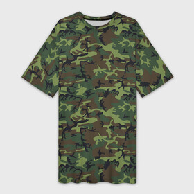 Платье-футболка 3D с принтом Камуфляж Нато Вудленд (woodland) ,  |  | camouflage | military | армия | боец | ввс | вдв | вмф | военный камуфляж | воин | война | гру | десантник | дшб | камуфляж | кгб | маскировка | масхалат | мвд | милитари | мчс | омон | охота | охрана | патриот | пво