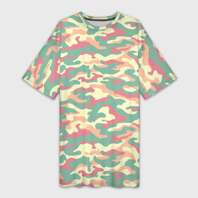 Платье-футболка 3D с принтом Камуфляж в пастельных цветах ,  |  | camouflage | military | армия | боец | ввс | вдв | вмф | военный камуфляж | воин | война | гру | десантник | дшб | камуфляж | кгб | маскировка | масхалат | мвд | милитари | мчс | омон | охота | охрана | патриот | пво