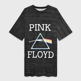 Платье-футболка 3D с принтом PINK FLOYD LOGO  ПИНК ФЛОЙД ЛОГОТИП ,  |  | pink floyd | артрок | группа | музыка | пинк флойд | прогрессивный рок | протопрог | психоделический рок | рок | рок группа | спейсрок | эйсидрок | экспериментальный рок