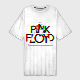 Платье-футболка 3D с принтом PINK FLOYD LOGO  ПИНК ФЛОЙД ГЛИТЧ ,  |  | pink floyd | артрок | глитч | группа | музыка | пинк флойд | прогрессивный рок | протопрог | психоделический рок | рок | рок группа | спейсрок | эйсидрок | экспериментальный рок