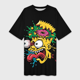 Платье-футболка 3D с принтом Барт Симпсон, Simpsons, Симпсоны ,  |  | bart | homer | simpson | simpsons | барт | барт симпсон | гомер | гомер симпсон | симпсон | симпсоны