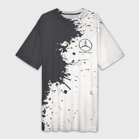 Платье-футболка 3D с принтом Mercedes Benz Клякса. ,  |  | amg | mercedes | mercedesamg gt | sport | амг | мерседес | мерседесбенц амг | спорт