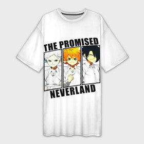 Платье-футболка 3D с принтом The Promised Neverland герои ,  |  | emma | norman | oyakusoku no neverland | ray | the promised neverland | аниме | антенна | босс | манга | норман | обещанная страна грёз | обещанный неверленд | рей | соня | хмурый коротыш | ходячая энциклопедия | циклоп | эмма