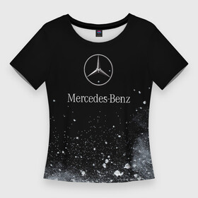 Женская футболка 3D Slim с принтом Mercedes Benz распылитель ,  |  | amg | mercedes | mercedesamg gt | sport | амг | мерседес | мерседесбенц амг | спорт