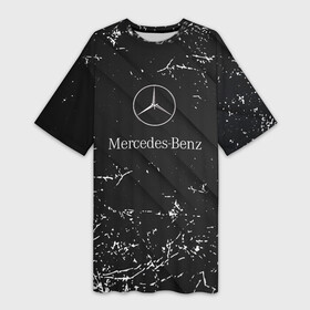 Платье-футболка 3D с принтом Mercedes Benz штрихи black ,  |  | amg | mercedes | mercedesamg gt | sport | амг | мерседес | мерседесбенц амг | спорт