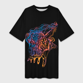 Платье-футболка 3D с принтом Alien Face B 01 ,  |  | alien | lace | nebula | shell | кружево | ракушка | туманность | чужой