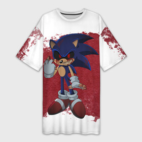 Платье-футболка 3D с принтом Sonic Exe ,  |  | dark sonic | game | sonic exe | арт | графика | игра | соник