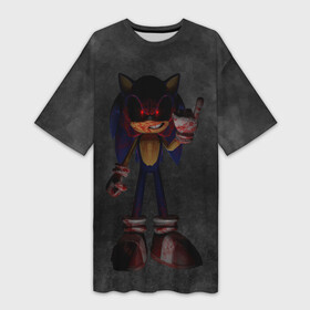 Платье-футболка 3D с принтом Sonic.Exe ,  |  | dark sonic | game | sonic exe | арт | графика | игра | соник