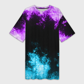 Платье-футболка 3D с принтом НЕОНОВЫЙ РАЗНОЦВЕТНЫЙ ОГОНЬ ,  |  | абстракция | горит | неон | неоновый | огонь | пламя | пожар | синий | текстура | фиолетовый | яркий