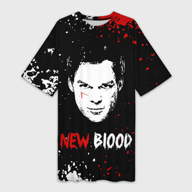 Платье-футболка 3D с принтом Декстер Новая Кровь  Dexter New Blood ,  |  | dexter | dexter morgan | dexter new blood | декстер | декстер морган | декстер новая кровь