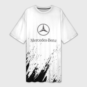 Платье-футболка 3D с принтом [Mercedes Benz]  White texture ,  |  | Тематика изображения на принте: amg | mercedes | mercedesamg gt | sport | амг | мерседес | мерседесбенц амг | спорт