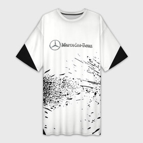 Платье-футболка 3D с принтом [Mercedes Benz]  Брызги ,  |  | amg | mercedes | mercedesamg gt | sport | амг | мерседес | мерседесбенц амг | спорт