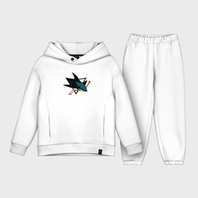 Детский костюм хлопок Oversize с принтом Sharks are coming, Сан Хосе Шаркс (San Jose Sharks) ,  |  | hockey | nhl | san jose | san jose sharks | sharks | sharks are coming | usa | нхл | сан хосе | санхосе | санхосе шаркс | спорт | сша | хоккей | шайба | шаркс