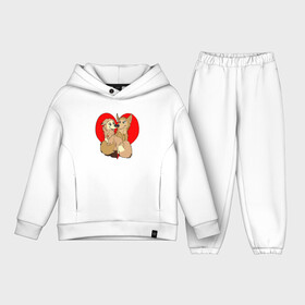 Детский костюм хлопок Oversize с принтом Волк с волчицей ,  |  | heart | jaw | love | muzzle | tail | teeth | valentines day | wolf | волк | волчица | день святого валентина | клыки | лапы | любовь | пасть | сердце | хвост