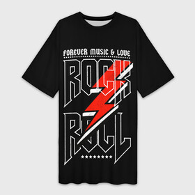Платье-футболка 3D с принтом Rock and Roll Forever ,  |  | dead kennedys | exploited | fpg | punks not dead | анархия | гаражный рок | гитара | гражданская оборона | гранж | ирокез | король и шут | металл | музыка | наив | панк рок | пурген | рок музыка | рокер | рокнролл