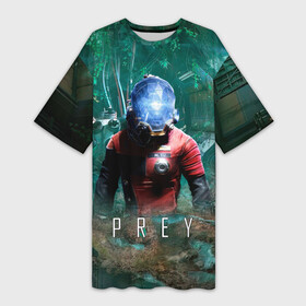 Платье-футболка 3D с принтом Prey (game) ,  |  | Тематика изображения на принте: horror | prey | space | космический корабль | космос | прей | прэй | страшная игра | ужастик | шутер
