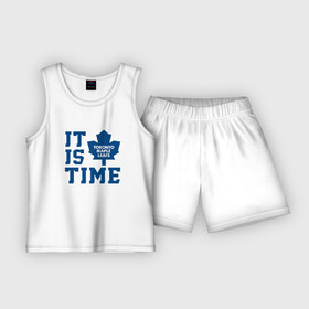 Детская пижама с шортами хлопок с принтом It is Toronto Maple Leafs Time, Торонто Мейпл Лифс ,  |  | hockey | maple leafs | nhl | toronto | toronto maple leafs | usa | мейпл лифс | нхл | спорт | сша | торонто | торонто мейпл лифс | хоккей | шайба