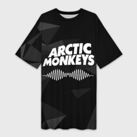 Платье-футболка 3D с принтом Arctic Monkeys Серая Геометрия ,  |  | Тематика изображения на принте: arctic | monkeys | rock | алекс тёрнер | арктик | группа | группы | джейми кук | инди | манкиз | музыка | мэтт хелдерс | ник омэлли | постпанк | рок