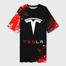 Платье-футболка 3D с принтом Tesla sport auto ,  |  | elon mask | tesla | авто | автомобиль | илон | илон маск | маск | тесла