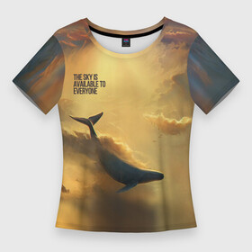 Женская футболка 3D Slim с принтом never surrender  кит ,  |  | арт | кит | небо | облака | солнце