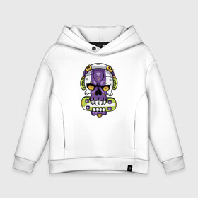 Детское худи Oversize хлопок с принтом Cool art skull , френч-терри — 70% хлопок, 30% полиэстер. Мягкий теплый начес внутри —100% хлопок | боковые карманы, эластичные манжеты и нижняя кромка, капюшон на магнитной кнопке | art | eyes | headphones | hype | jaw | pop art | skateboard | skull | teeth | глаза | зубы | искусство | наушники | пасть | поп арт | скейтборд | хайп | череп