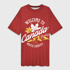 Платье-футболка 3D с принтом Канада (Canada) ,  |  | calgary | canada | cold | hockey | maple leaf | montreal | north america | ottawa | toronto | vancouver | winter | ванкувер | зима | калгари | канада | кленовый лист | монреаль | оттава | северная америка | страна | торонто | хоккей | холод