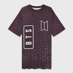 Платье-футболка 3D с принтом БТС  Графика ,  |  | band | boyband | bts | k pop | kpop | logo | music | бойбенд | бойбэнд | бтс | группа | к поп | кпоп | лого | логотип | музыка | символ | символы | соты