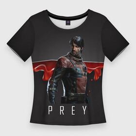 Женская футболка 3D Slim с принтом Prey разрезанный пополам ,  |  | horror | prey | space | космический корабль | космос | прей | прэй | страшная игра | ужастик | шутер