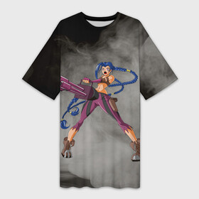 Платье-футболка 3D с принтом Jinx Netflix Arcane League of Legends by sexygirlsdraw ,  |  | anime | art | girl | league of legends | аниме | аркейн | арт | джинкс | лига легенд