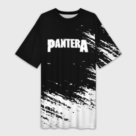 Платье-футболка 3D с принтом Pantera Logo. ,  |  | pantera | американская металгруппа | грувметал | группа | музыка | пантера | рок | рок группа