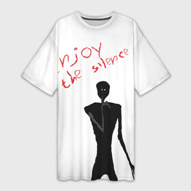 Платье-футболка 3D с принтом Привидение Enjoy the silence ,  |  | enjoy the silense | жуть | инопланетянин | привидение