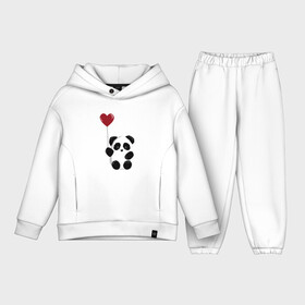 Детский костюм хлопок Oversize с принтом ПАНДА И ВОЗДУШНОЕ СЕРДЦЕ ,  |  | bear | day | heart | kawaii | love | panda | romantic | valentine | valentines | амур | валентина | влюбленные | влюбленных | воздушный | всех | день | кавай | любовь | медведь | милый | мишка | панда | романтика | романтичность | святог