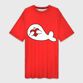 Платье-футболка 3D с принтом Кит с сердечком ,  |  | all | cub | day | eighth | heart | love | lovers | march | saint | sea | valentine | whale | with | валентина | влюбленных | восьмое | всех | день | детеныш | кит | любовь | марта | море | с | святого | сердечком | сердце