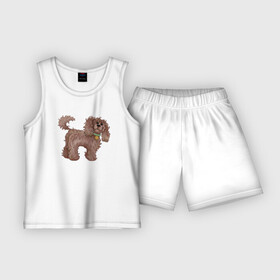 Детская пижама с шортами хлопок с принтом Пес Кокопу ,  |  | Тематика изображения на принте: друг | животное | коккер | пес | спаниель