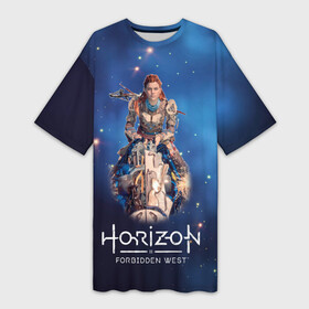 Платье-футболка 3D с принтом Элой Aloy  Horizon ,  |  | Тематика изображения на принте: aloy | horizon | horizon forbidden west | horizon zero dawn | харайзон | хорайзон | элой