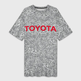 Платье-футболка 3D с принтом TOYOTA  PATTERN LOGO (Z) ,  |  | 2021 | auto | emblema | logo | sport | toyota | авто | автомобиль | автомобильные | бренд | лого | логотип | марка | машины | спорт | тоета | тойота | эмблема