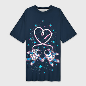 Платье-футболка 3D с принтом Космическая любовь  Cosmic love ,  |  | astronaut | cosmic | cosmonaut | falling | galaxy | love | milky | space | star | starfall | stars | suit | астронавт | валентина | влюбленных | восьмое | всех | галактика | день | звезда | звезды | звзедопад | космическая | космонавт | космос