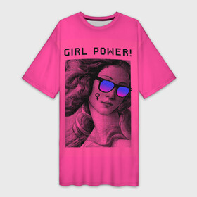 Платье-футболка 3D с принтом Venus with glasses ,  |  | 8 march | 8 марта | cool girl | feminism | flower | girl | woman | в подарок | весна | девочкам | девочке | женские | женщинам | женщине | март | праздник | фем | феминизм | цветочки | цветы