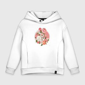 Детское худи Oversize хлопок с принтом Love in pink flowers , френч-терри — 70% хлопок, 30% полиэстер. Мягкий теплый начес внутри —100% хлопок | боковые карманы, эластичные манжеты и нижняя кромка, капюшон на магнитной кнопке | 8 march | 8 марта | cool girl | feminism | flower | girl | woman | в подарок | весна | девочкам | девочке | женские | женщинам | женщине | март | праздник | фем | феминизм | цветочки | цветы