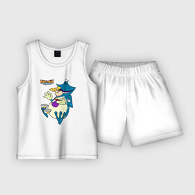 Детская пижама с шортами хлопок с принтом Globox и Rayman ,  |  | globox | rayman | rayman legends | глобокс | реймен | рэйман | рэймэн | человечек