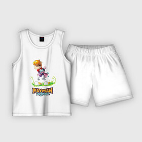 Детская пижама с шортами хлопок с принтом Уставший Rayman ,  |  | globox | rayman | rayman legends | глобокс | реймен | рэйман | рэймэн | человечек