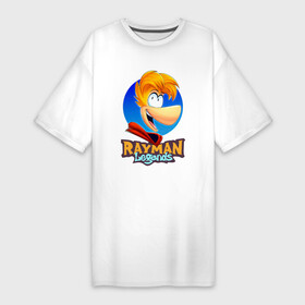 Платье-футболка хлопок с принтом Веселый Rayman ,  |  | globox | rayman | rayman legends | глобокс | реймен | рэйман | рэймэн | человечек